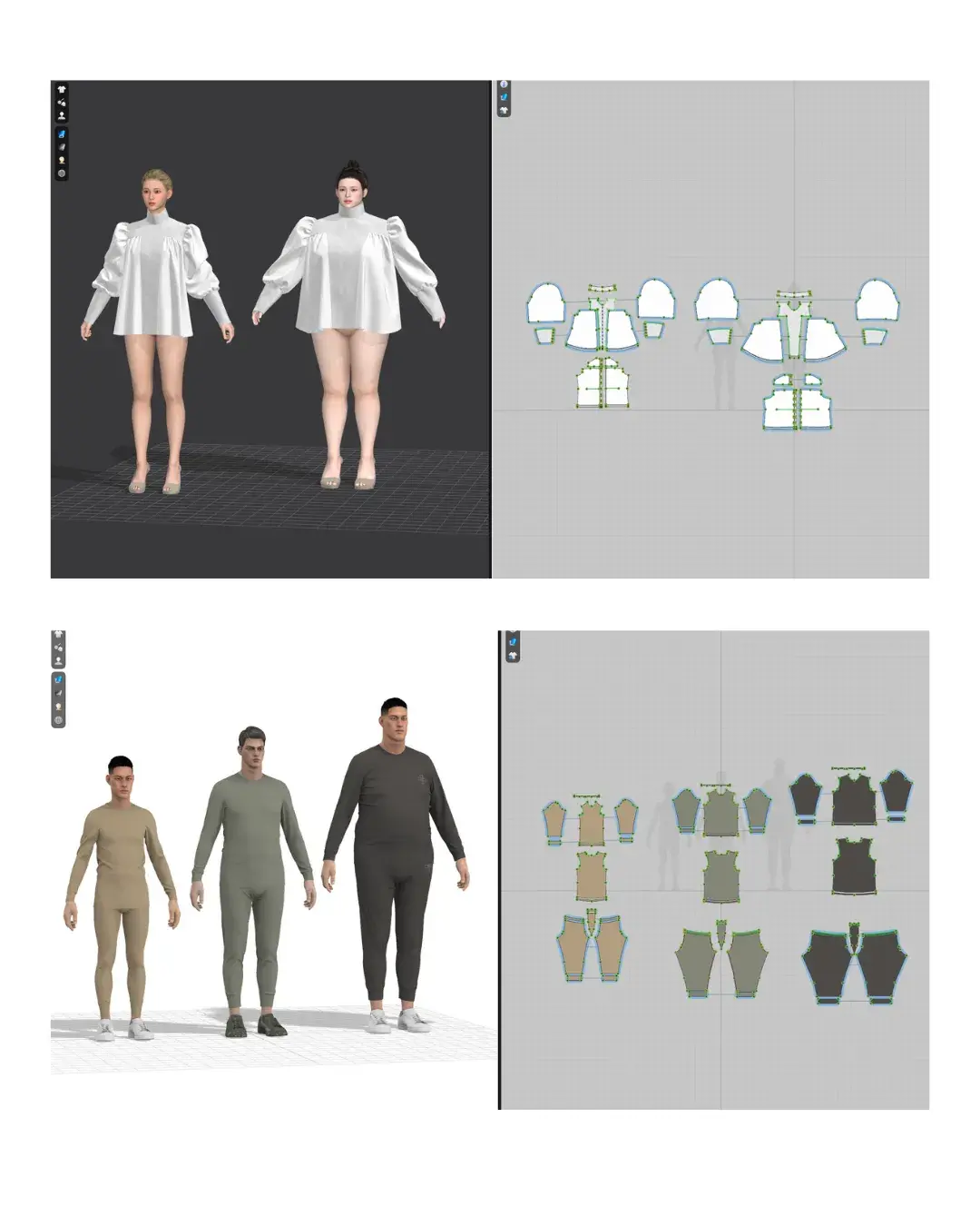 Checking the gradation of men's and women's clothing