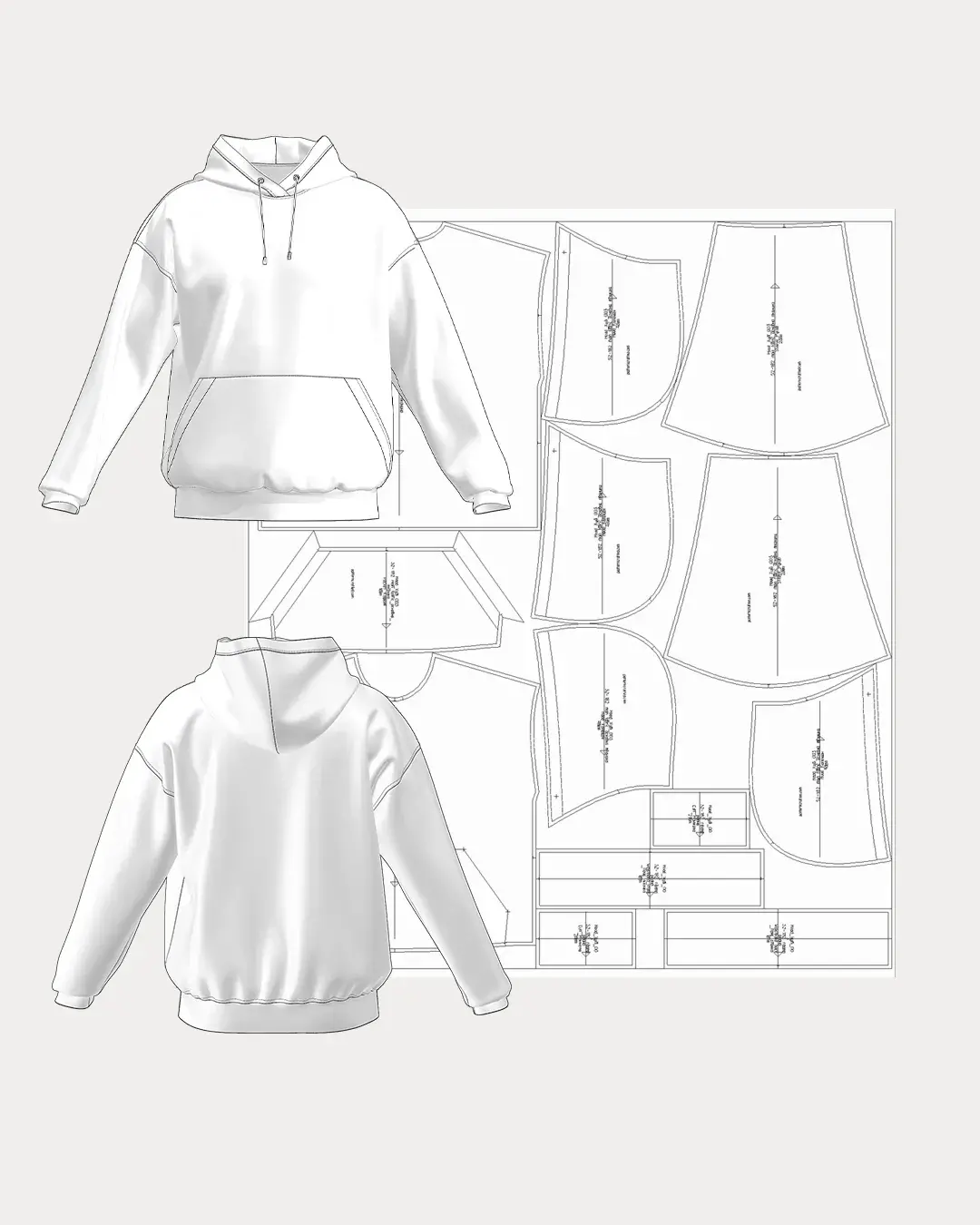 Лекала для Чоловічого Худі з Капюшоном - Image 5