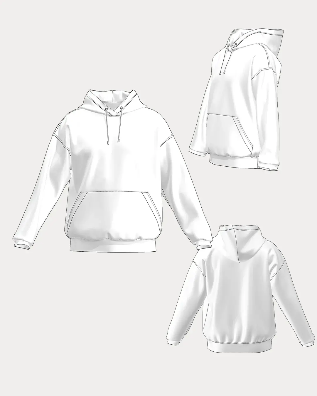 Лекала для Чоловічого Худі з Капюшоном - Image 4